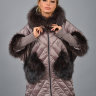 Куртка утепленная капюшон, манжеты и карманы отделка мех чернобурой лисы